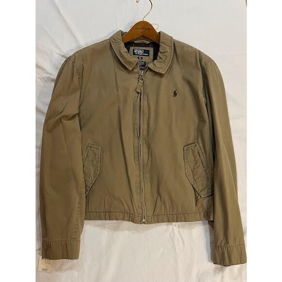 VTG NWT Polo Ralph Lauren Jacket Mens Brown Olive Pony Full Zip 90s Y2K XL - Picture 1 of 8